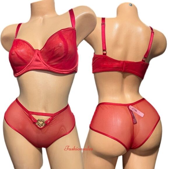 Victorias Secret Dream Angels Push up without Padding Mesh bra & panty Set - Picture 10 of 11